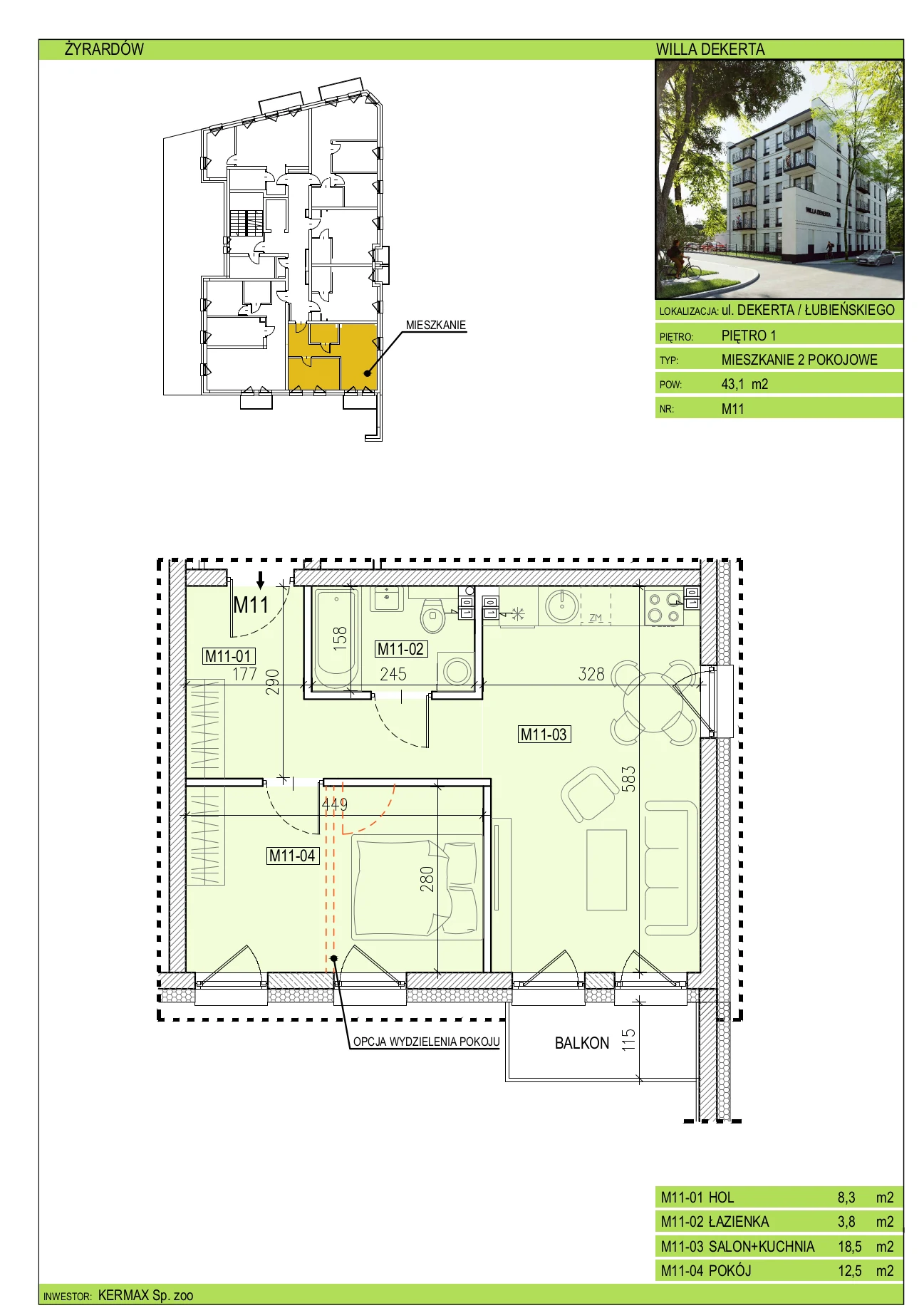 Willa Dekerta Mieszkanie nr 11