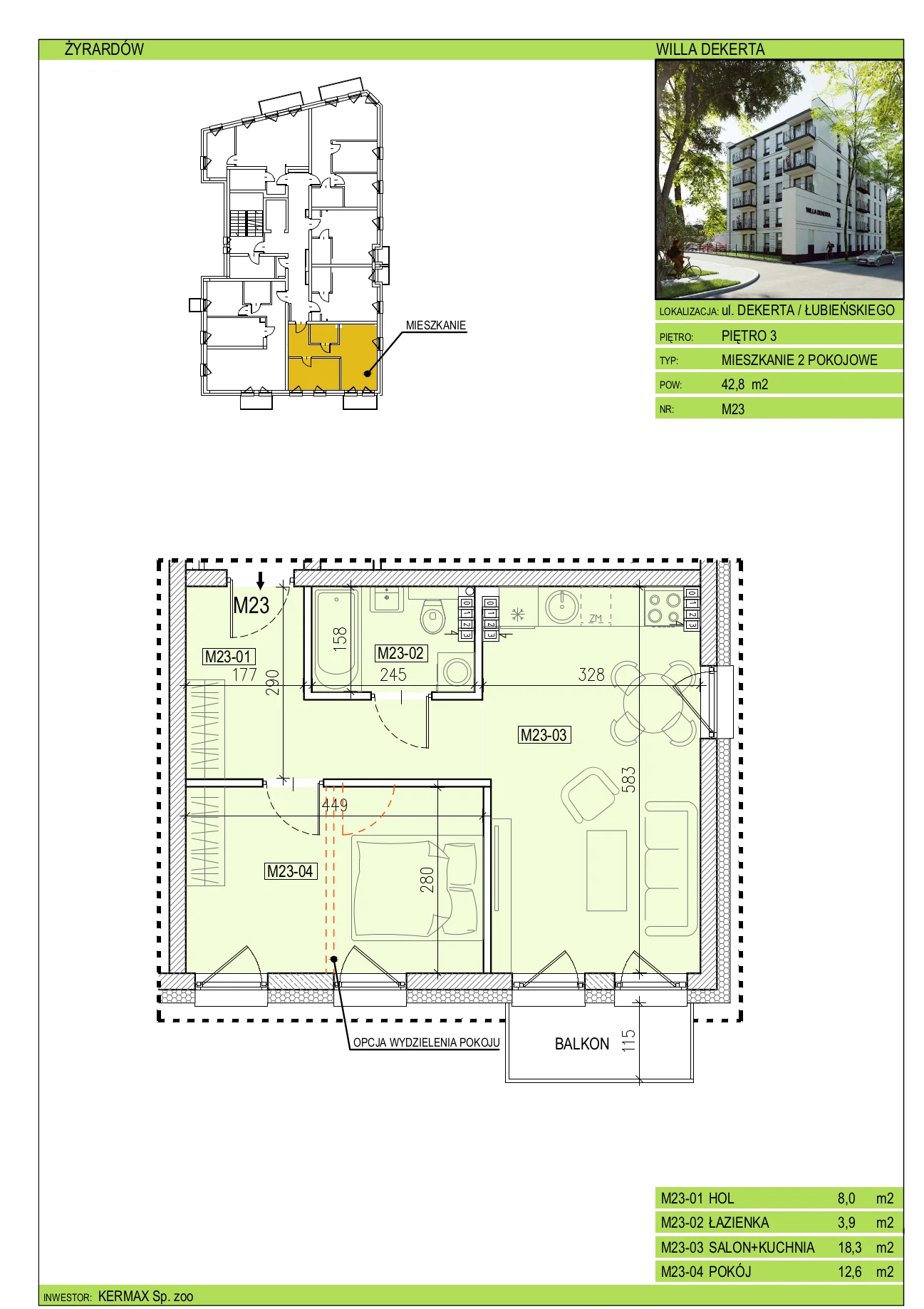 Willa Dekerta Mieszkanie nr 23