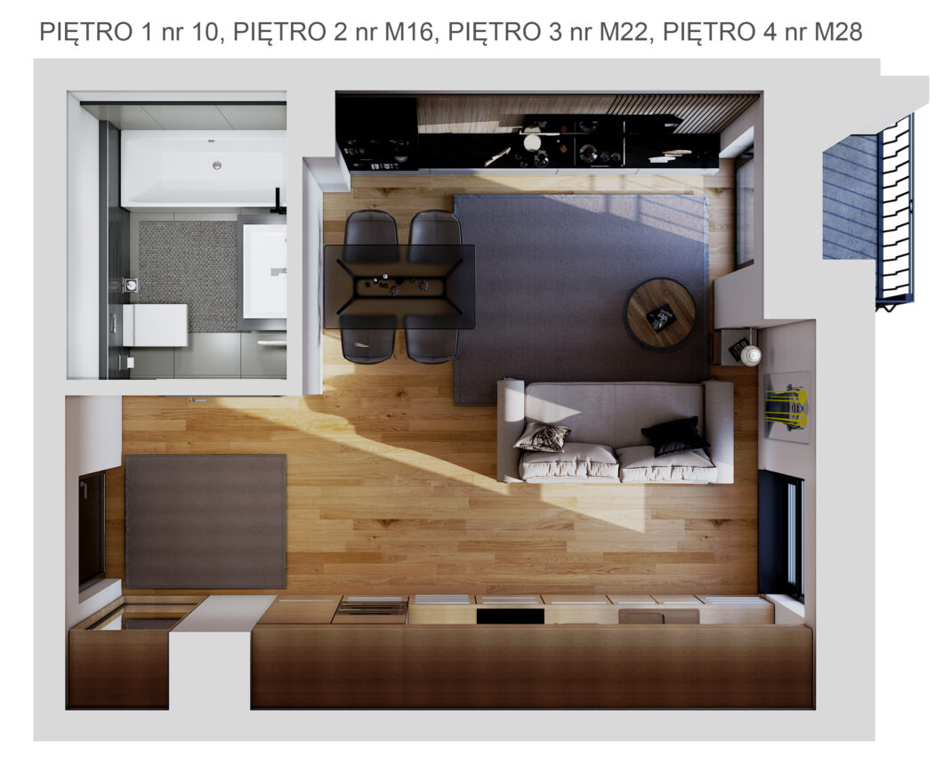 Willa Dekerta mieszkanie - rzut z góry