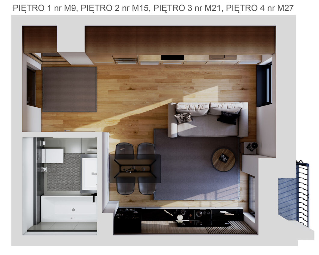 Willa Dekerta mieszkanie - rzut z góry