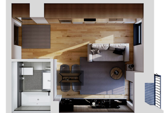 Willa Dekerta mieszkanie - rzut z góry