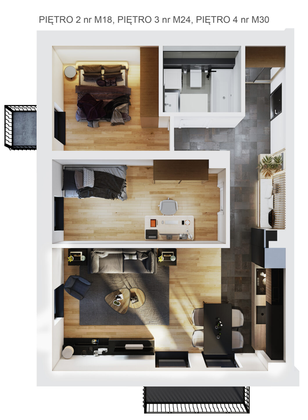 Willa Dekerta mieszkanie - rzut z góry