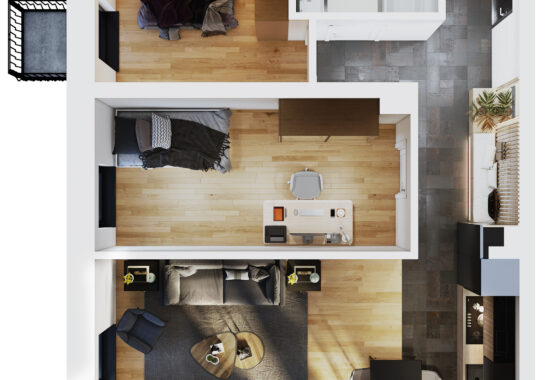 Willa Dekerta mieszkanie - rzut z góry