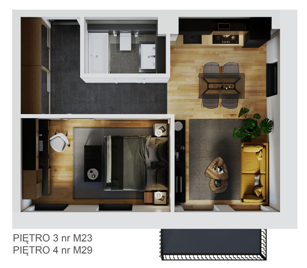 Willa Dekerta mieszkanie - rzut z góry