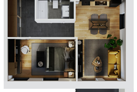 Willa Dekerta mieszkanie nr 1 wersja dwa pokoje