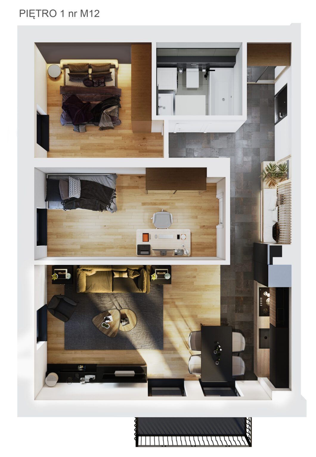 Willa Dekerta mieszkanie - rzut z góry